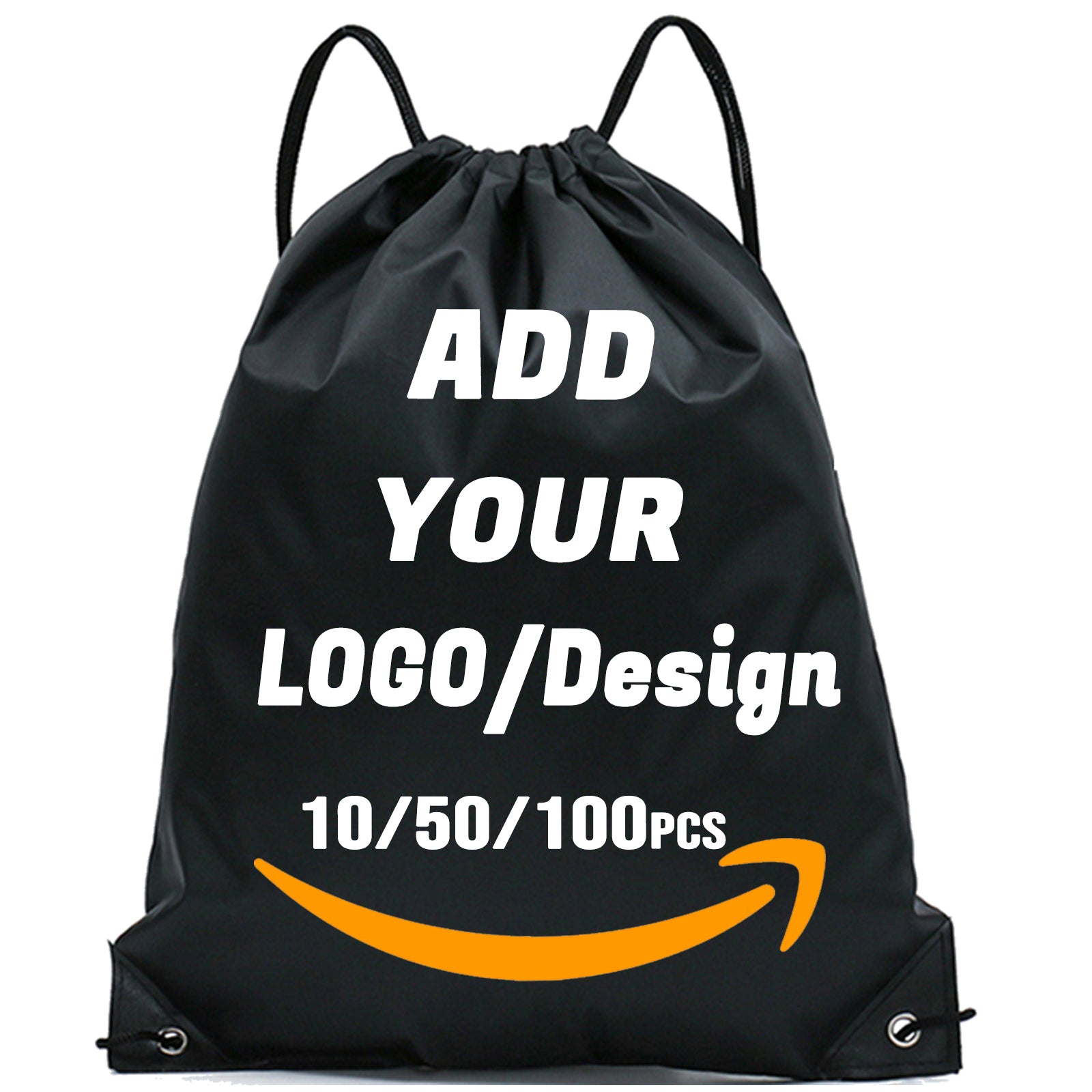 Custom Drawstring Backpack 10/50/100/200 Pcs Personalized Bulk Sport Draw String Bags with Logo, Text, Design, Customized Promotional Items