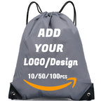 Custom Drawstring Backpack 10/50/100/200 Pcs Personalized Bulk Sport Draw String Bags with Logo, Text, Design, Customized Promotional Items
