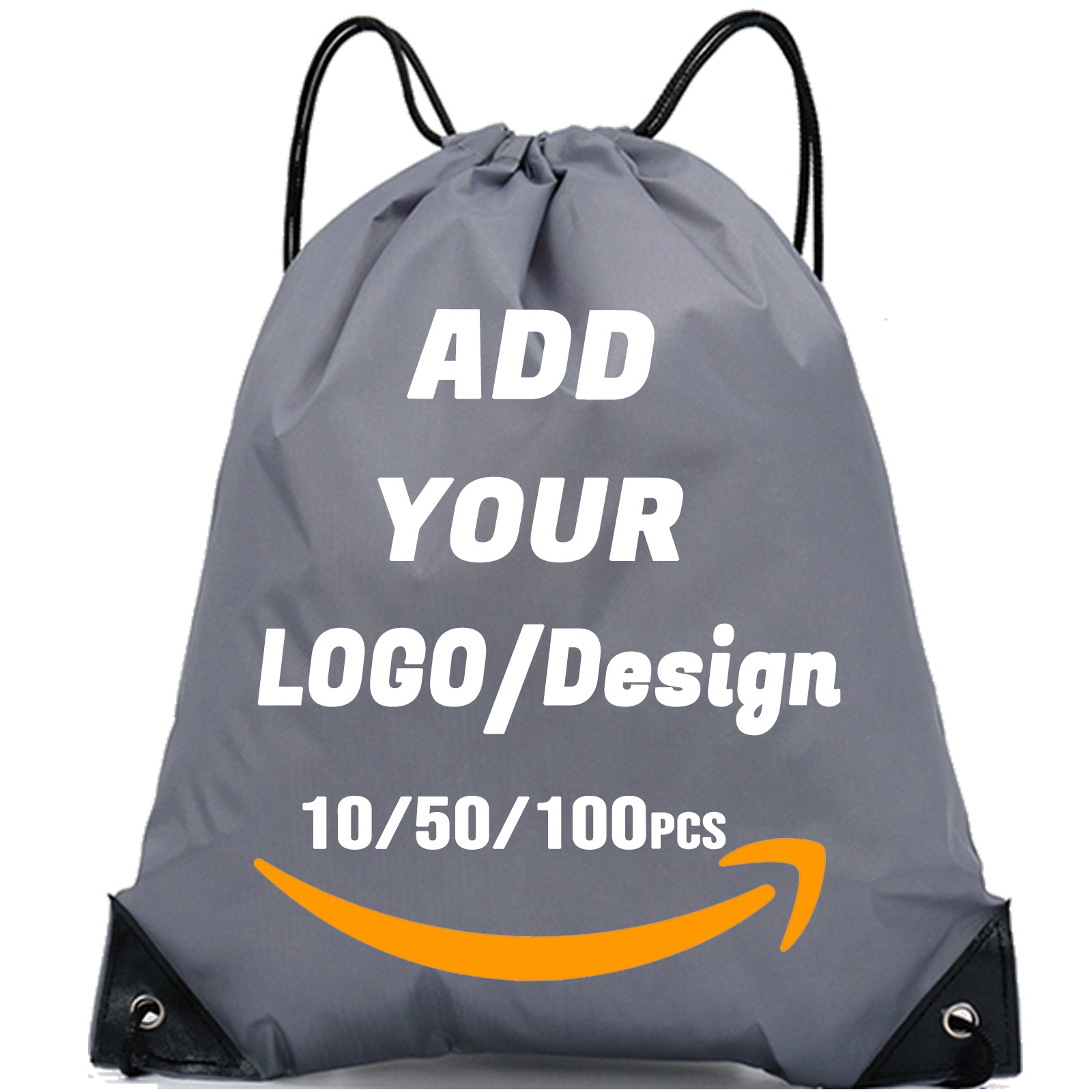 Custom Drawstring Backpack 10/50/100/200 Pcs Personalized Bulk Sport Draw String Bags with Logo, Text, Design, Customized Promotional Items