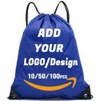 Custom Drawstring Backpack 10/50/100/200 Pcs Personalized Bulk Sport Draw String Bags with Logo, Text, Design, Customized Promotional Items