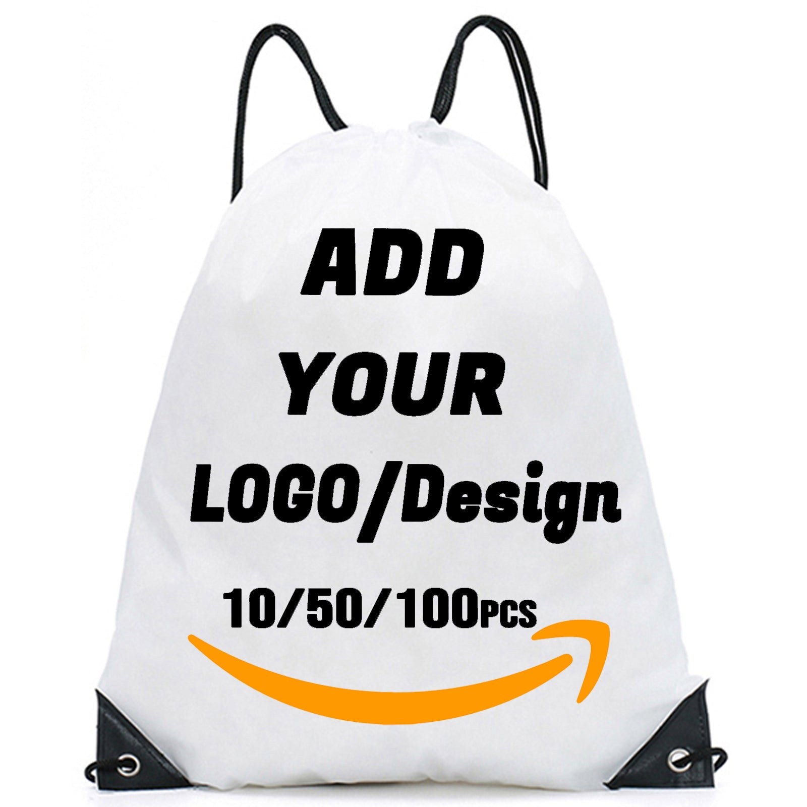 Custom Drawstring Backpack 10/50/100/200 Pcs Personalized Bulk Sport Draw String Bags with Logo, Text, Design, Customized Promotional Items