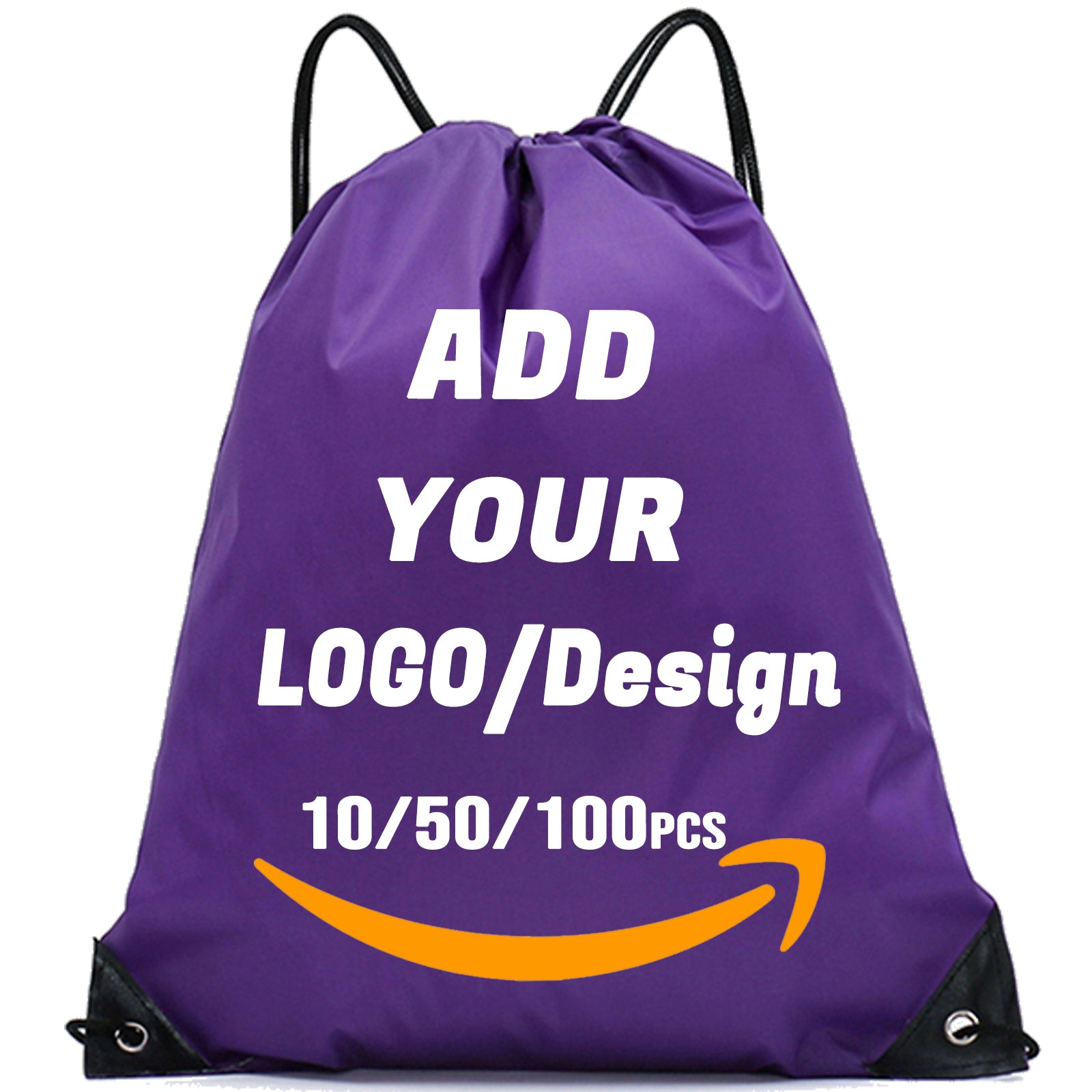 Custom Drawstring Backpack 10/50/100/200 Pcs Personalized Bulk Sport Draw String Bags with Logo, Text, Design, Customized Promotional Items