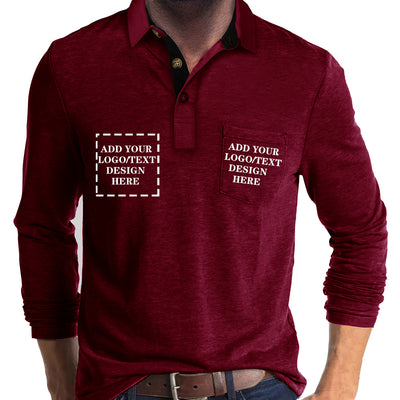 Custom Men's Polo Shirts Long Sleeve-Personalized Golf Shirts