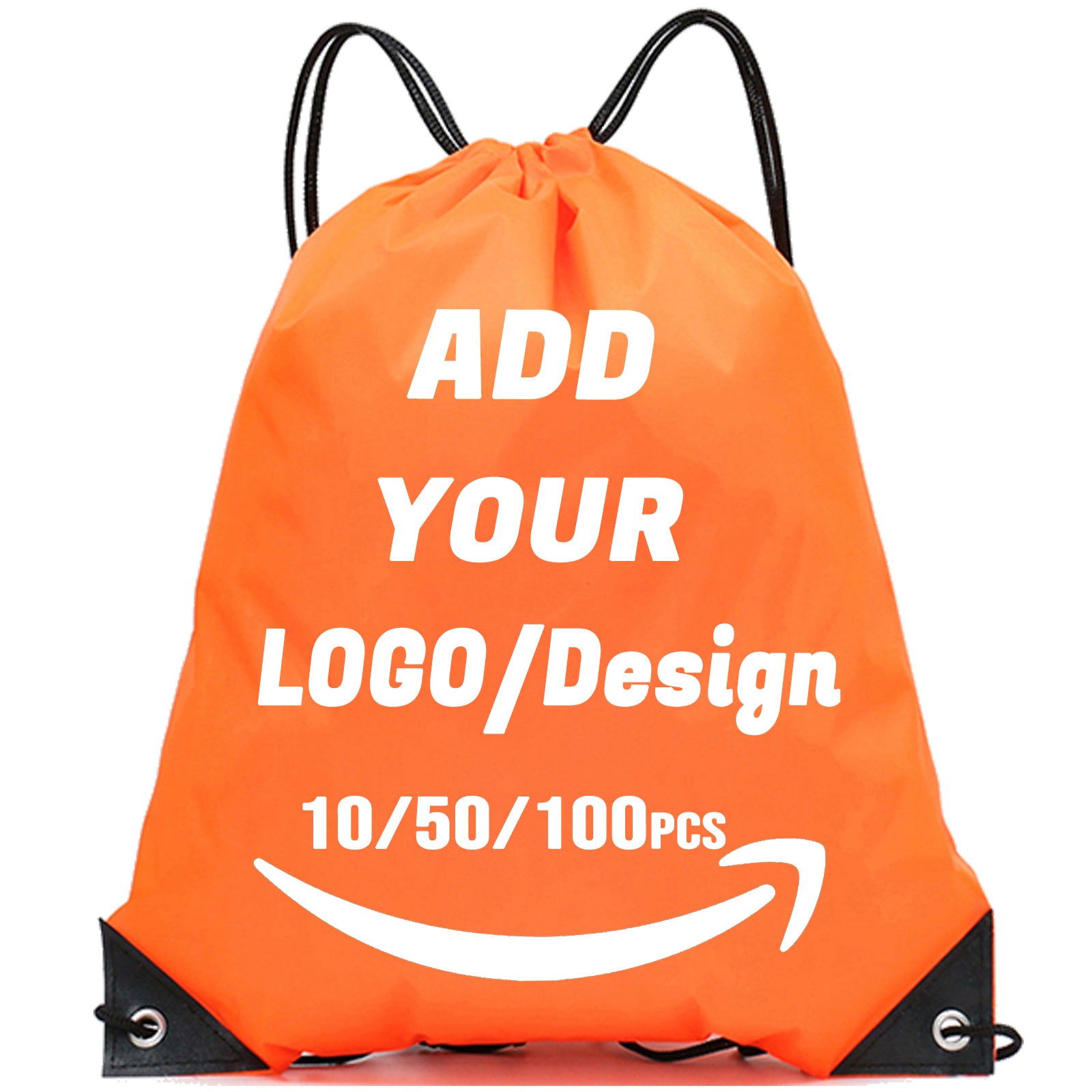 Custom Drawstring Backpack 10/50/100/200 Pcs Personalized Bulk Sport Draw String Bags with Logo, Text, Design, Customized Promotional Items