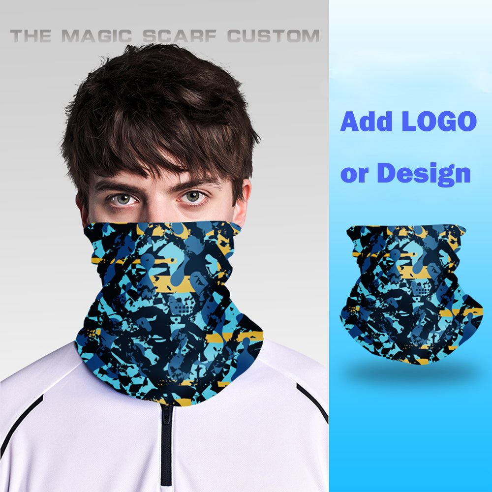 Customize Neck Gaiter Bandanas Personalized Headband Neck Cover, Custom Reusable Face Mask Breathable Headwrap Balaclava Face Mouth Cover for Men Women - 2 Sides Printed